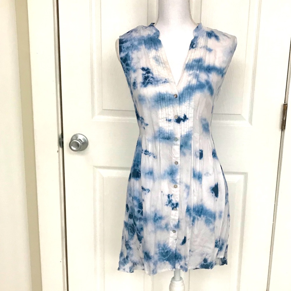Bohemian Blue Tie Dye Boho Tunic Small Medium NWOT
